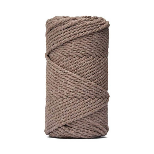 Sznurkomania, Katoenen koord, 3 mm, 100 m, 46 kleuren, Haakkoord, gevlochten katoenen koord, 3 mm, macramétouw, macramégaren, premium garen, macramé touw (cappuccino